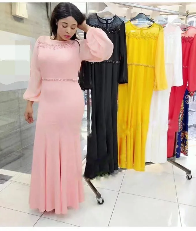 Новое модное элегантное осеннее Африканское женское длинное платье большого размера L-3XL