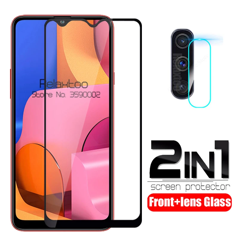 

2 in 1 Camera tempered glass For samsung a20s glass screen protector on the For samsung galaxy a20s a 20s a207F protective Film