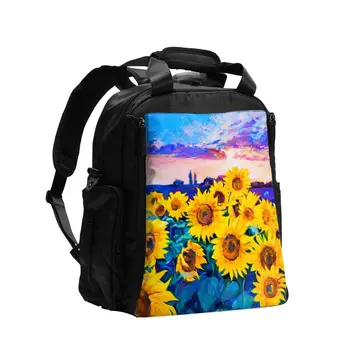 

Diaper Bag Sunflowers Of Modern Impressionism Painting Maternity Nappy Bag with Newborns Foldable Changing Pad Diaper Cover Mat