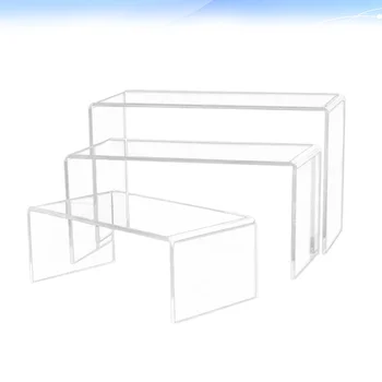 

3 Pcs U Shaped Acrylic Storage Rack Clear Shelf Display Stand Desktop Organizer Holder for Toy Model Bag Shoes - Size S M L