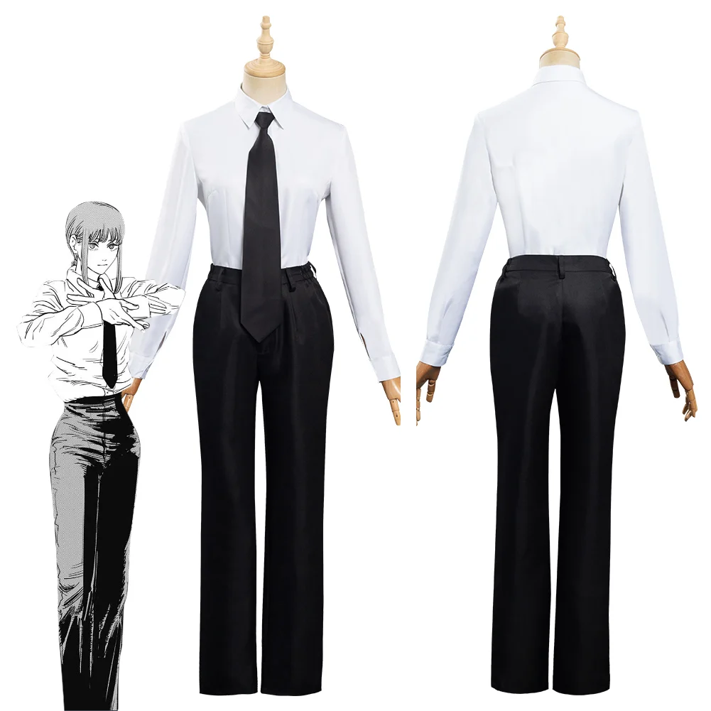 

Anime Chainsaw Man Makima Cosplay Costume Shirt Pants Outfits Halloween Carnival Suit