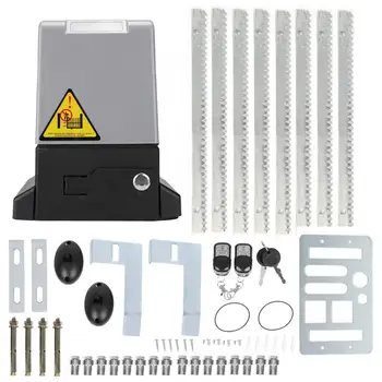 

220V 50Hz Automatic Sliding Gate Opener Kit Remote Control Sliding Door Opener Motor with 8 Gear Rack Sliding Swing Garage Gate