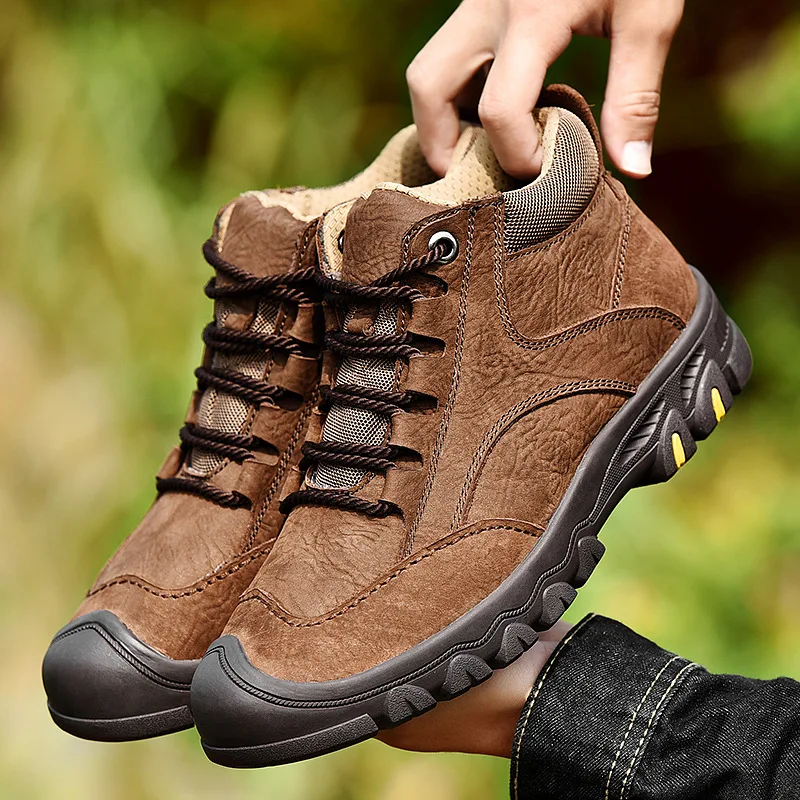 

2019 Outdoor Casual Shoes Autumn & Winter Warm plus Velvet Waterproof Anti-slip Northeast Cotton-padded Shoes Genuine Leather Hi