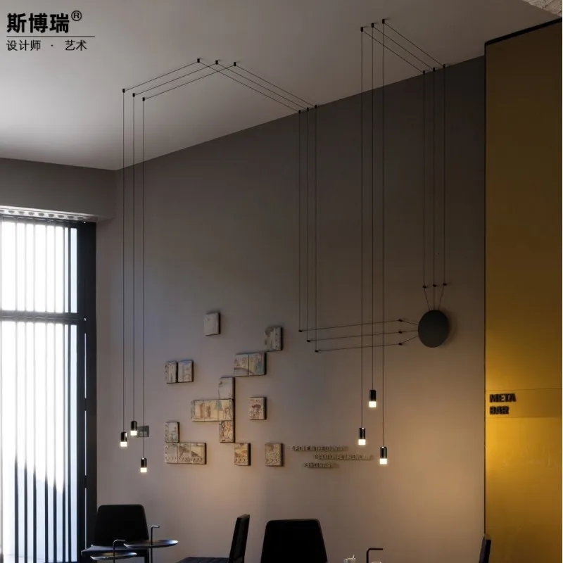 

Concise Geometric Figure A Living Room Background Wall Restaurant Bedroom Bedside Surface Mounted Long Line A Chandelier