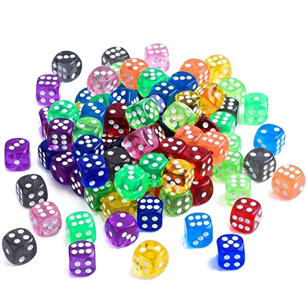 10 Piezas D6 Dados De 6 Caras Numeral Para Negro + Blanco | Envío Gratis