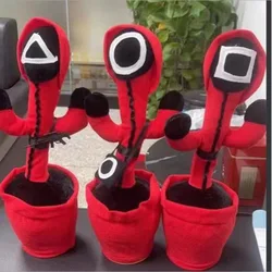 SquidNew – jouets électroniques en peluche tricotés, Cactus en danse chantant, décoration pour enfants, jouets éducatifs précoces amusants, en tissu 