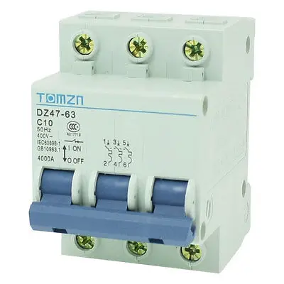 

AC 400V 10A 3 Poles 3P Overload Protection MCB Mini Circuit Breaker