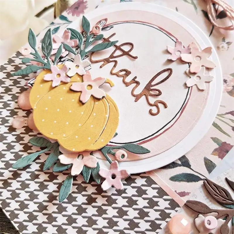 

Pumpkin With Leaves and Flowers Metal Cutting dies 2019 new Craft Dies for Embossing Paper Card making Scrapbooking Decoration