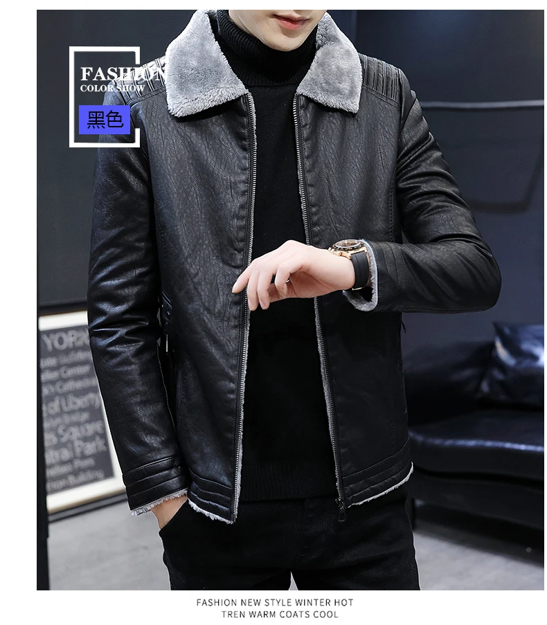 2021 Hot New Men Vintage Leather Jackets Motorcycle Male Biker PU Coats Fashion Outerwear Faux Leather Jacket Thicken More Warm mens leather jackets cheap