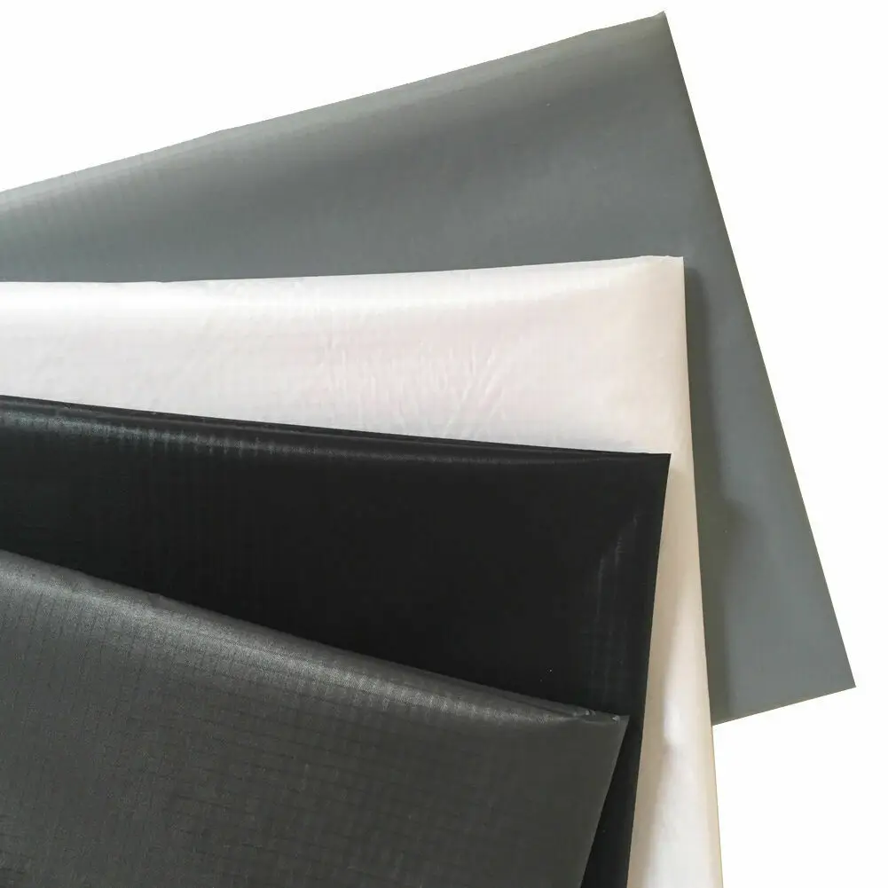 200D hidden dark line ripstop nylon fabric with pu coated cover for bag  material