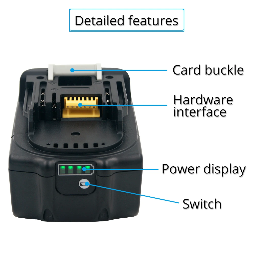 3 шт./лот 18V 6.0Ah Батарея для Makita BL1850B BL1860B BL1840 литий Перезаряжаемые аккумуляторных дрелей с одной ячейкой монитор