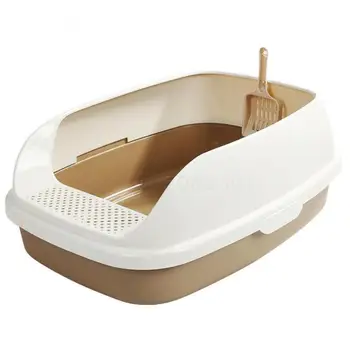 

Cat Toilet Large Cat Sand Pot Open Double Layer Cat Pot Deodorization And Splash-proof Semi-closed Cat Sand Pot