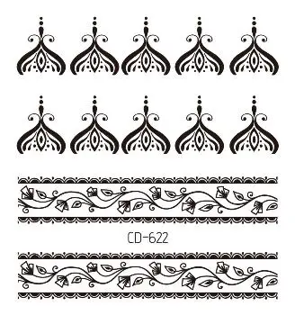 CD-622 25 стилей, индийские, племенные, сексуальные, кружевные, черная хна, Временные татуировки, наклейка для женщин, ручная бижутерия, тату, водостойкие, поддельные, браслет, тату - Цвет: CD-622