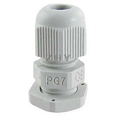 

3-6.5mm Cables PG7 Waterproof Wht Plastic Glands 10 Pcs
