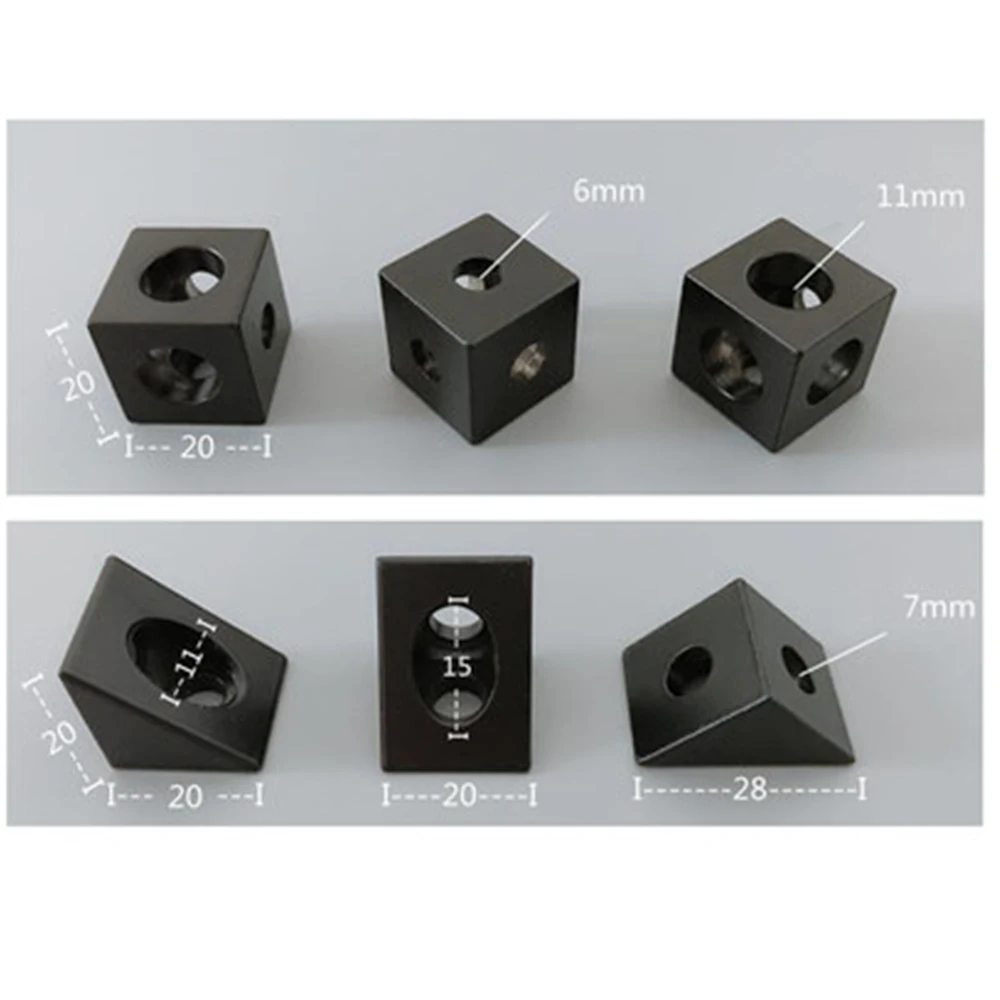 Aluminum Block Cube Prism Connector Wheel Regulator Corner V-slot Three Way Connector 90 degree Angle angle connector aluminum profile accessories