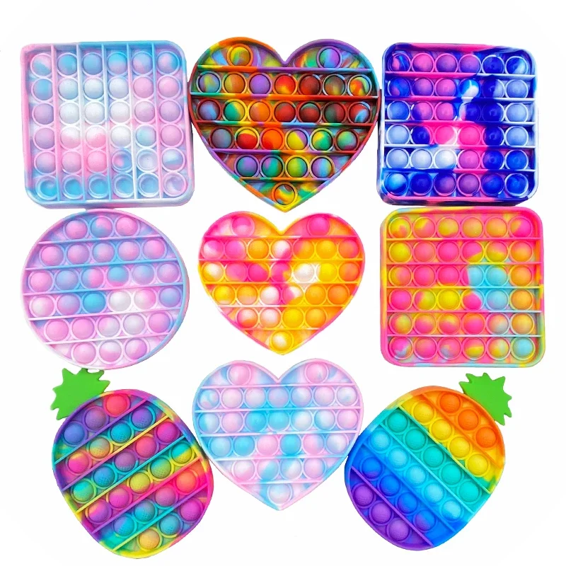 Push PopIt Bubble Sensory Rainbow Fidget ToyRestore Emotions Stress Reliever Toy for OCD Anxiety fidget toys антистресс поп ит
