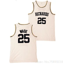 Мужская майка Dwyane Wade 25# RICHARDS, белая, сшитая, размер S-XXL