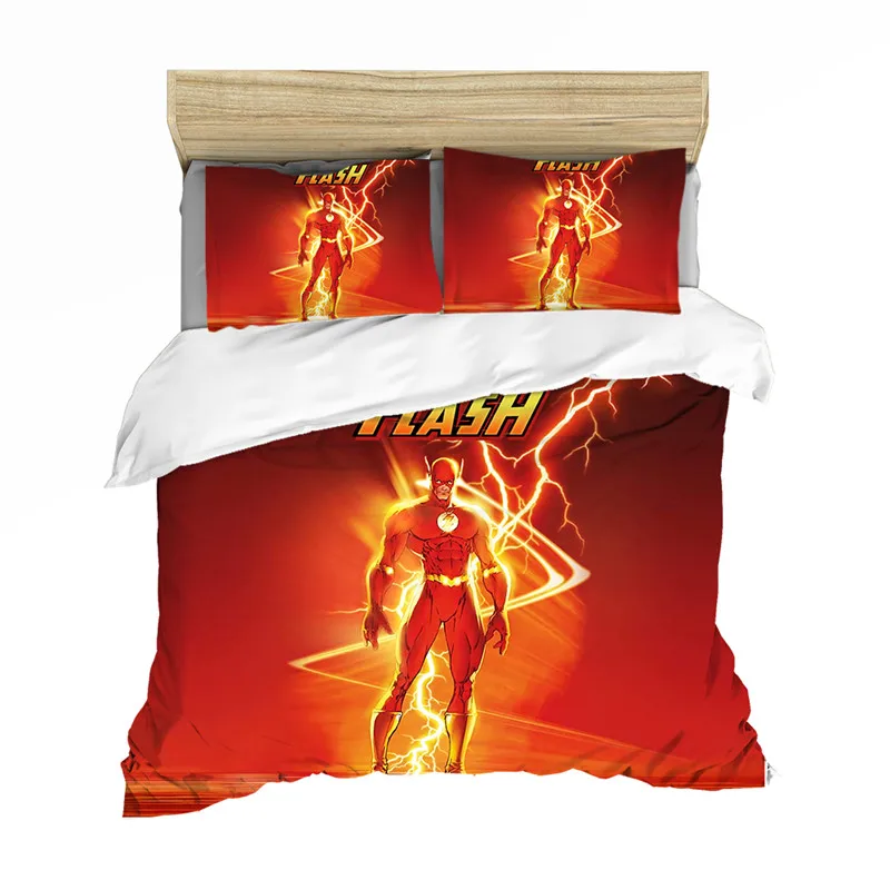 The Flash DC Superhero Cool Pattern Soft Bedding set Bedclothes Include Duvet Cover Pillowcase Print Home Textile Bed Linens