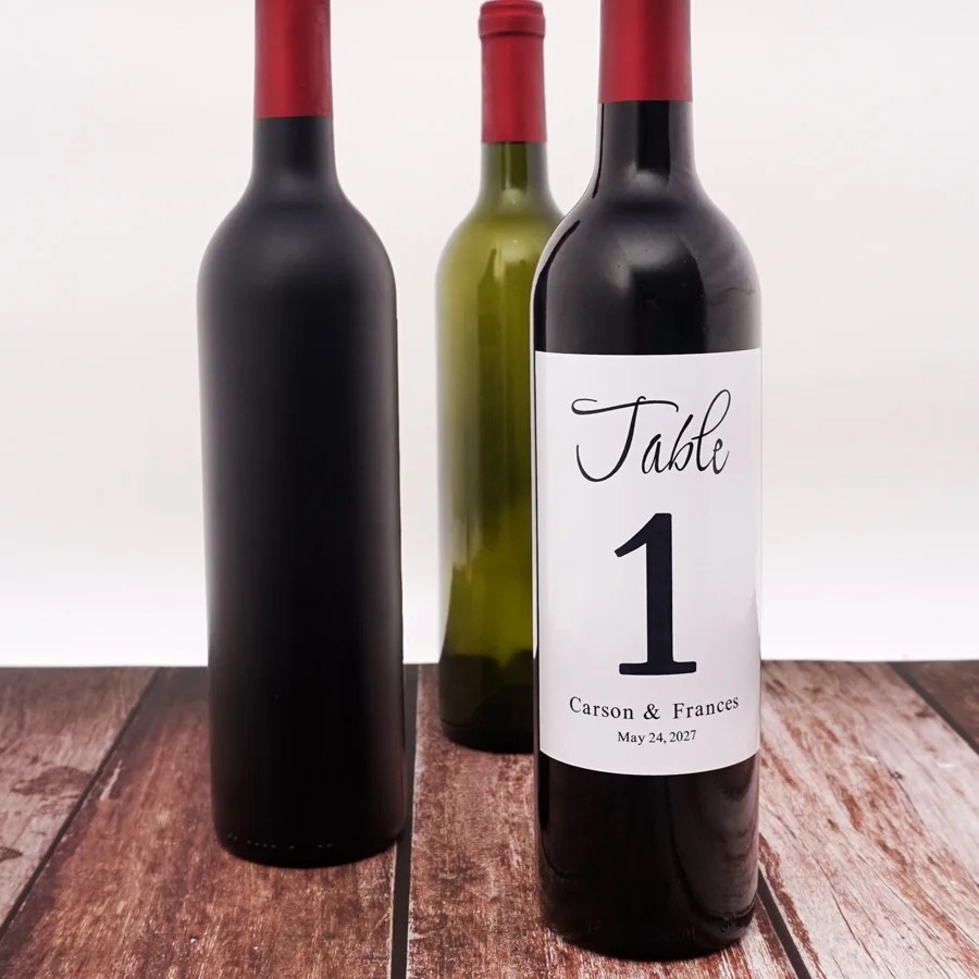 9x12.7cm Wine Wrappers Personalized Table Number Sticker Custom Newlywed Wine Bottle Labels Stickers Diy Wedding Decoration - Party & Holiday Diy ...