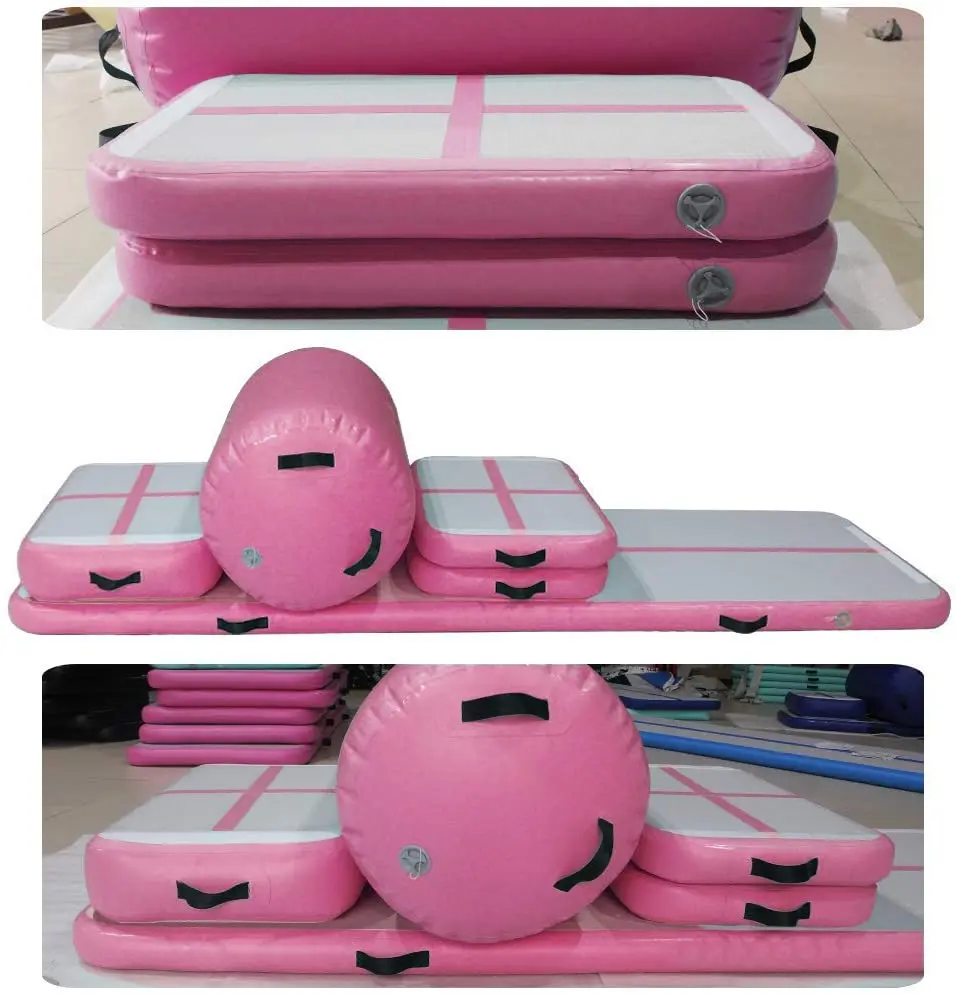 HIBADOU A Set (6 pieces) Air Mat Tumble Track Gymnastics Inflatable Tumbling Mat Air Track With Electric Pump for Home