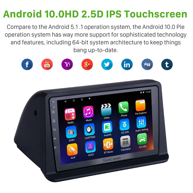 Seicane Android 10.0 GPS Multimedia Player 2DIN Car Head Unit Radio Audio For Mitsubishi Pajero Gen2 2002-2014 support Carplay