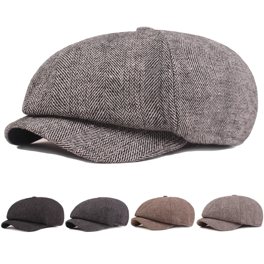 Men Classic Golf Beret Hat Casual Driving Caps Winter Warm Outdoor