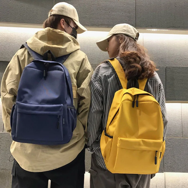 

YOUSE 2020 College Wind Backpack Simple Pure Color Student Schoolbag Casual Oxford Cloth Large Capacity Backpack Bag Lovers