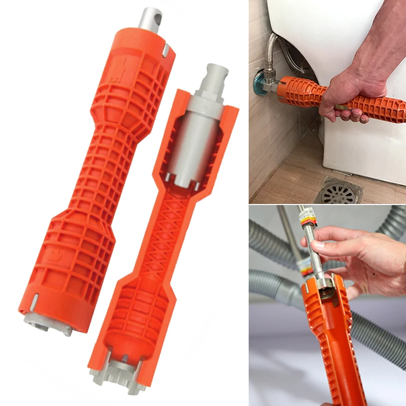 Faucet and Sink Installer 25*5*5CM Kitchen Home Multifunctional Wrench Orange Practical Bathroom Anti-Slip Tool