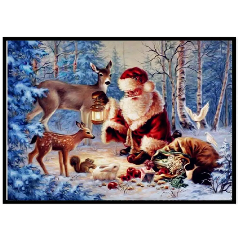 

5D diamond painting full diamond Santa Claus round diamond mosaic pattern home decoration DIY handmade