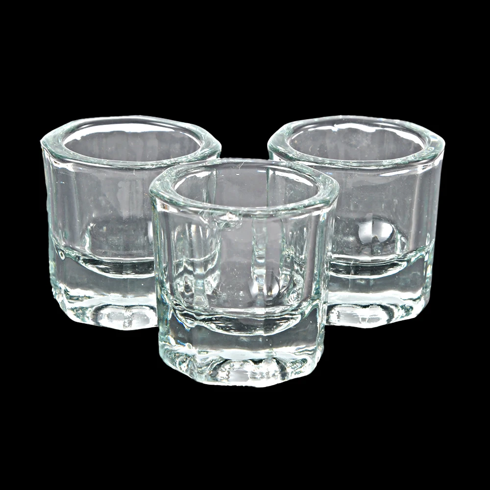 2PCS Crystal Glass Acrylic Acrylic Powder Liquid Nail Cup Dappen Dish Lid Bowl Cup Holder Equipment Nail Tools nail tools