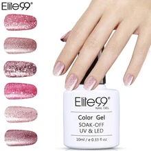 Elite99 10 мл розовый золотистый гель лак для ногтей Bling гель для ногтей с блестками лак замочить блестящие, для дизайна ногтей Маникюр УФ Гель-лак для ногтей