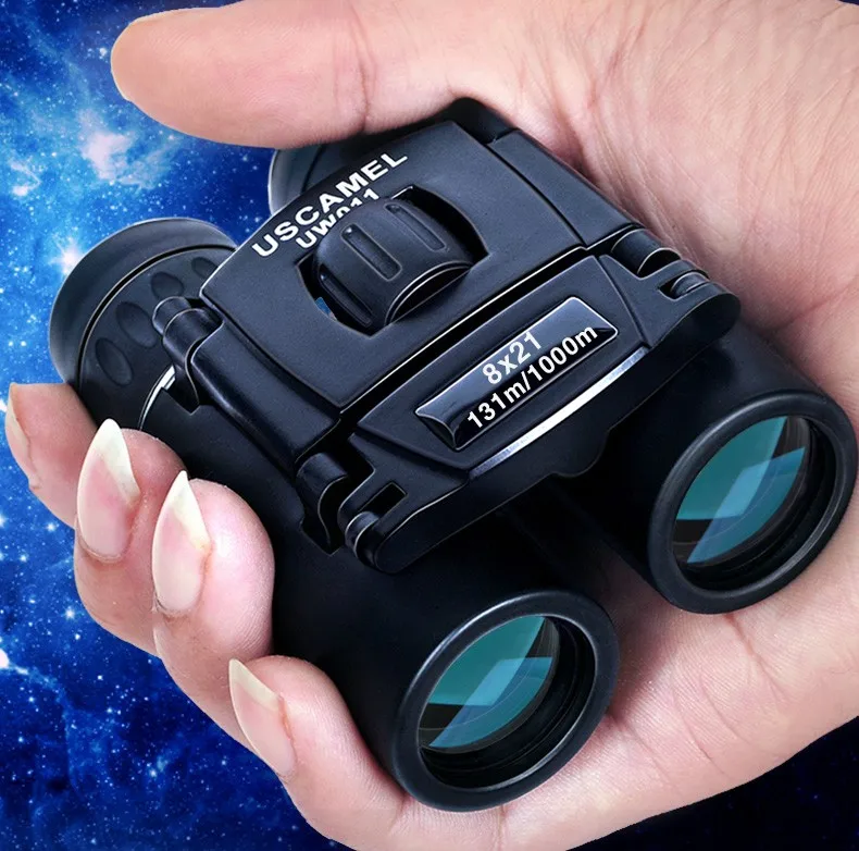 USCAMEL 8x21 HD компактный зум бинокль большой дальности 3000 м складной мини телескоп Bak4