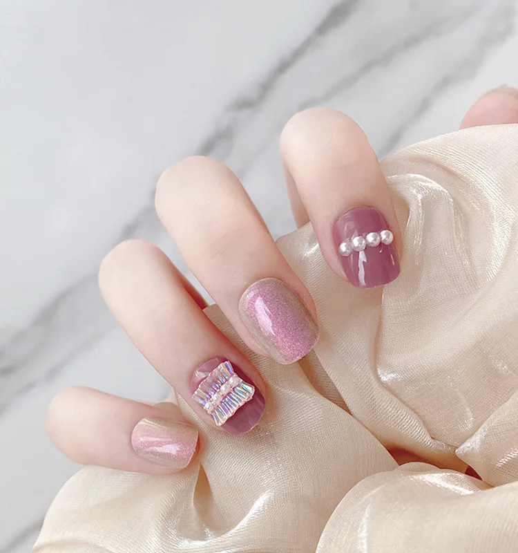 Short Round Fake Nails Star Clouds Press On False Nail Tips with Designs Set Bow French Nail Art Decoration Manicure Tools Short Round Fake Nails Star Clouds Press On False Nail Tips with Designs Set Bow French Nail Art Decoration Manicure Tools