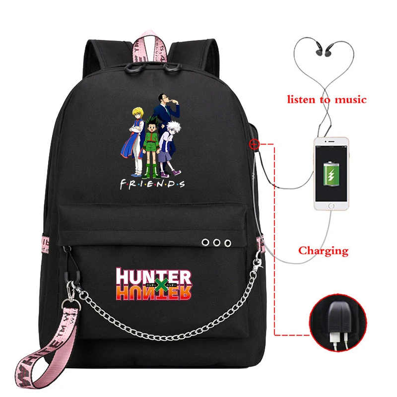 Hunter X Hunter Killua Baka Laptop Backpack USB School Bags Women Travel Bags for Girls Anime Bagpack 2020 Back To School Bags