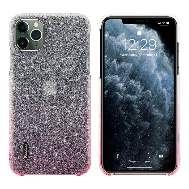 Pink Роскошные Стразы с блестками чехол для телефона iPhone 11 11Pro порошок блестки Алмазная крышка fo iPhone 11 Pro Max - Цвет: Pink