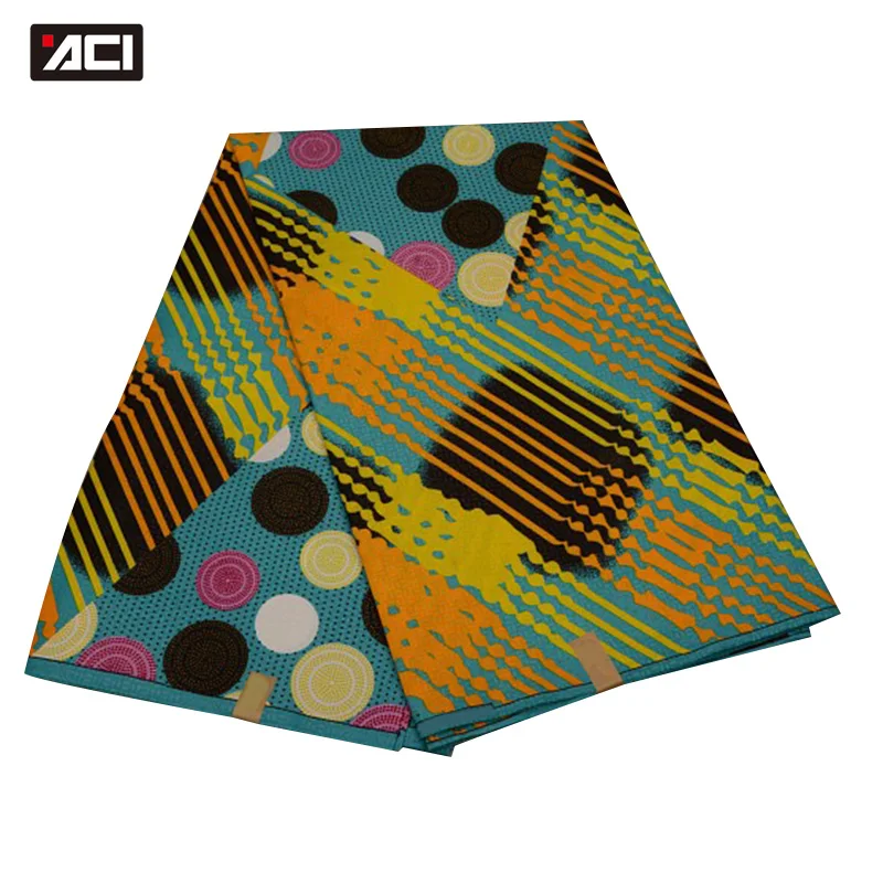 

ACI Print Polyester Ankara Fabric African Real Wax Print Tissu Patchwork African Fabric 6 Yards Veritable Wax Block Print Fabric