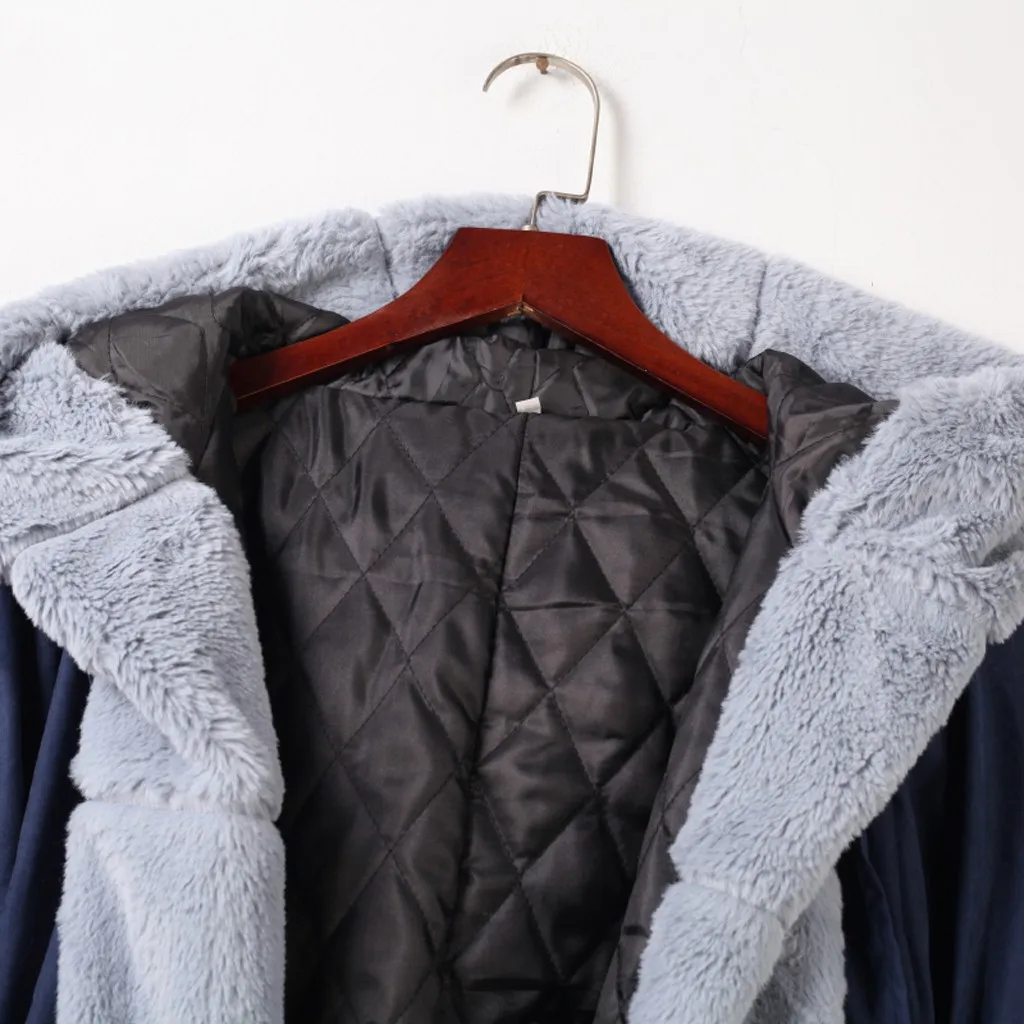 JAYCOSIN/зимнее пальто для женщин; большие размеры; однотонная хлопковая флисовая джинсовая куртка с капюшоном; модное пальто с длинными рукавами и рыбий хвост; 829