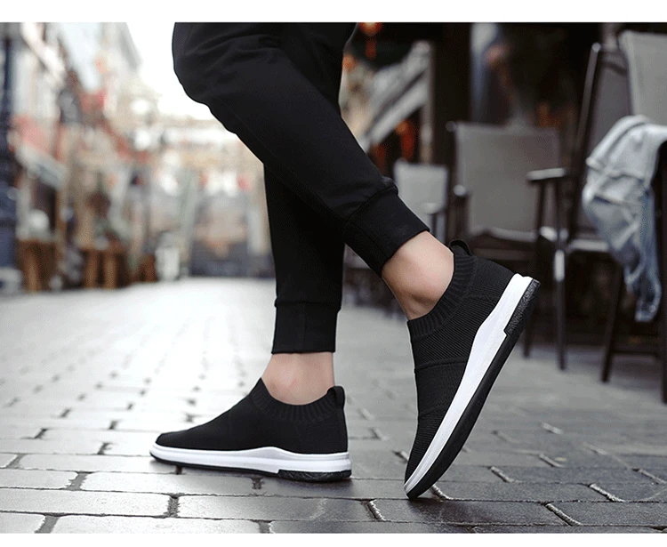 Breathable Sport Athletic Running Shoes for Men Breathable Stretch Socks Sneakers Men Super Light Outdoors Jogging Trainers