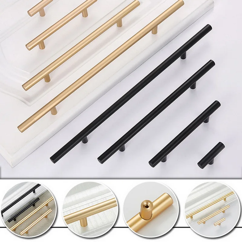 

Multi Size Stainless Steel T Shape Cabinet Hardware Aluminum Alloy Bar Pulls Handle for Drawer Cupboard Furniture Handle