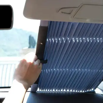 

To Keep Your Vehicle Cool And Damage Free Uv Sun And Heat Reflector Easy To Use Windshield Sun Shade Retractable Sun Shade