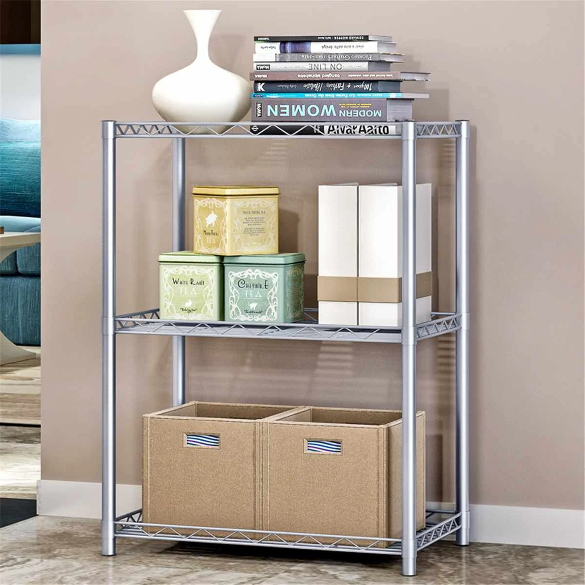 

3 Layers Stainless Steel Kitchen Shelf Racks Thickened Shelves Storage Rack Hotel Kitchen Storage Microwave Oven Rack