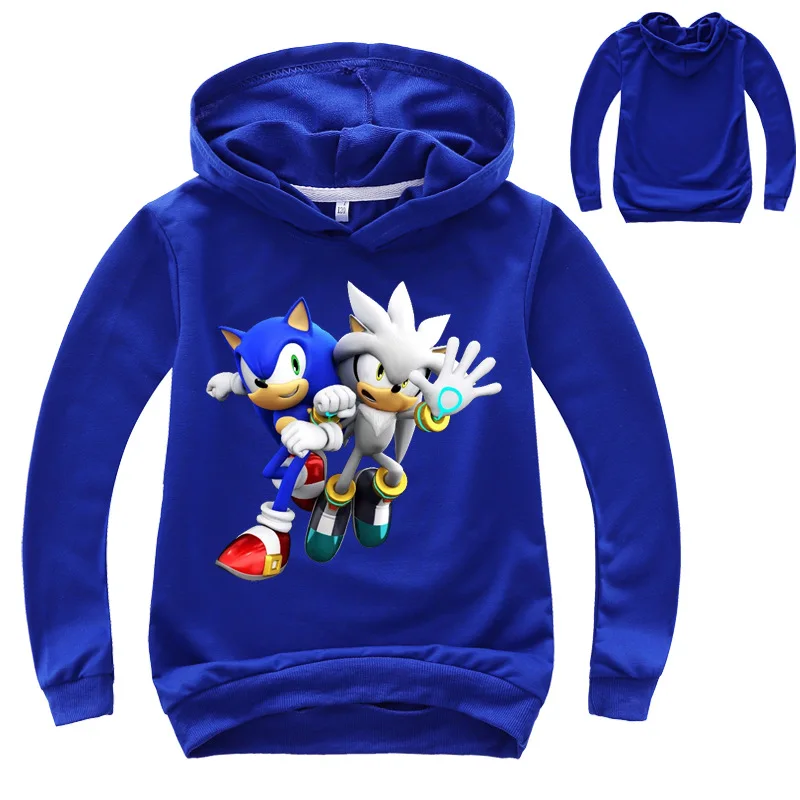 Sonic The с принтом ЁЖ Детский свитер капюшоном для маленьких мальчиков мультяшный