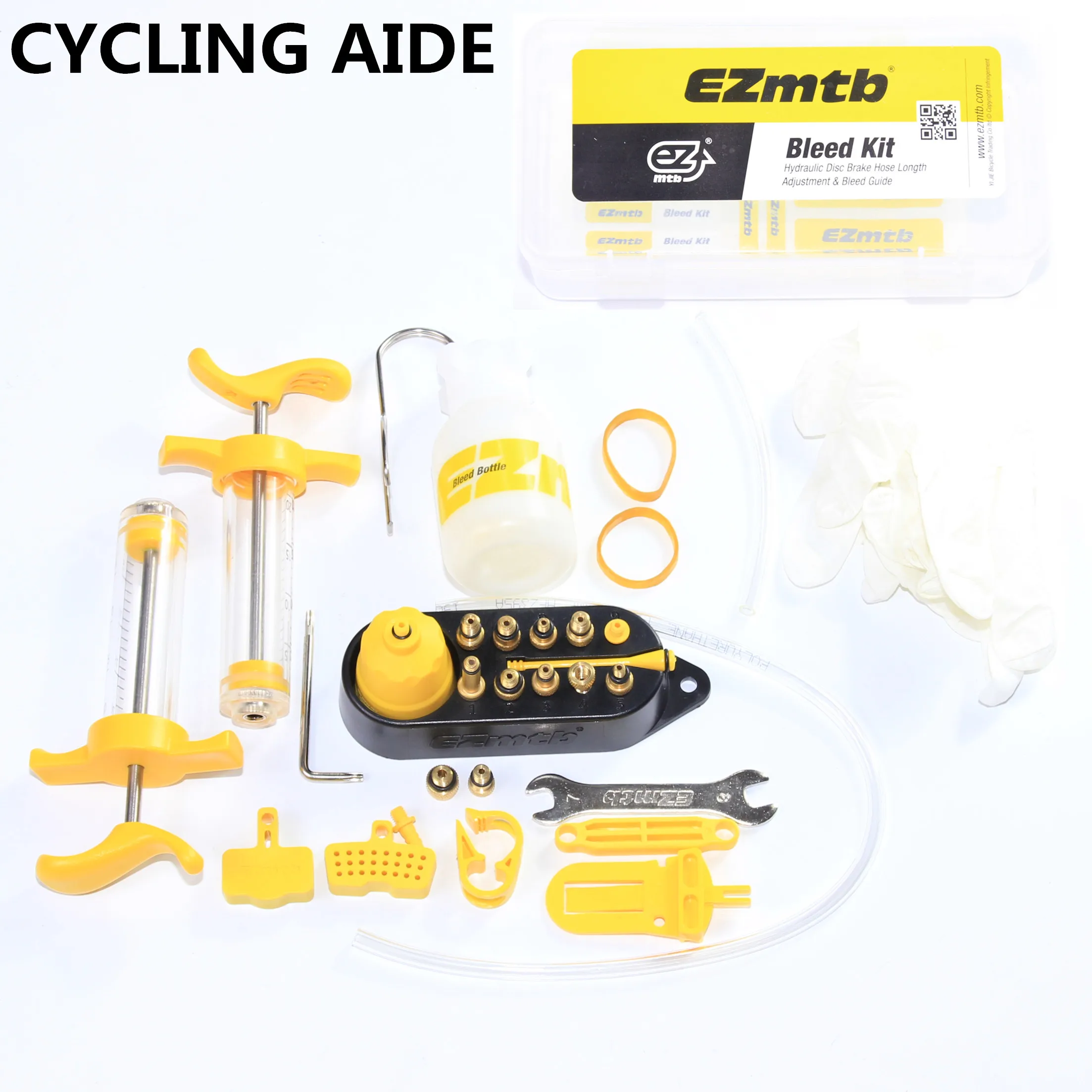 POHOVE Kit de purga de freno serie SRM kit de purga de aceite mineral de freno de disco hidráulico para Shimano TEKTRO MAGURA herramientas de reparación de frenos de bicicleta Echo MTB