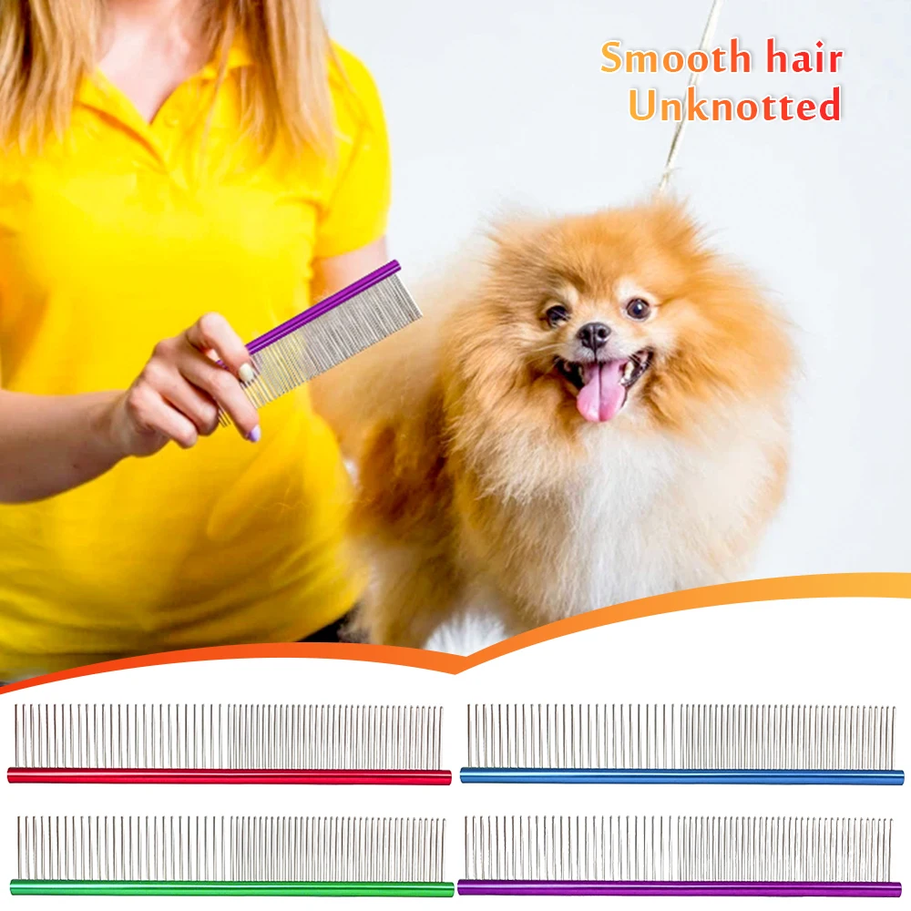 1Pc Stainless Steel Pet Dematting Combs Home Cat Dog Grooming Comb