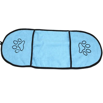

Foldable With Hand Pockets Travel Pet Dog Bath Towel Washable Bathroom Accessory Durable Water Absorbent Cats Soft Microfiber