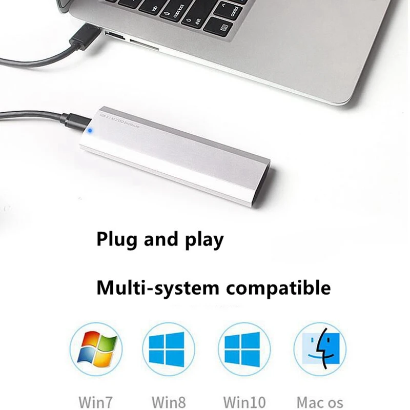  New Type-C aluminum alloy M.2 nvme hard disk box ultra light SSD solid state mobile hard disk box 1