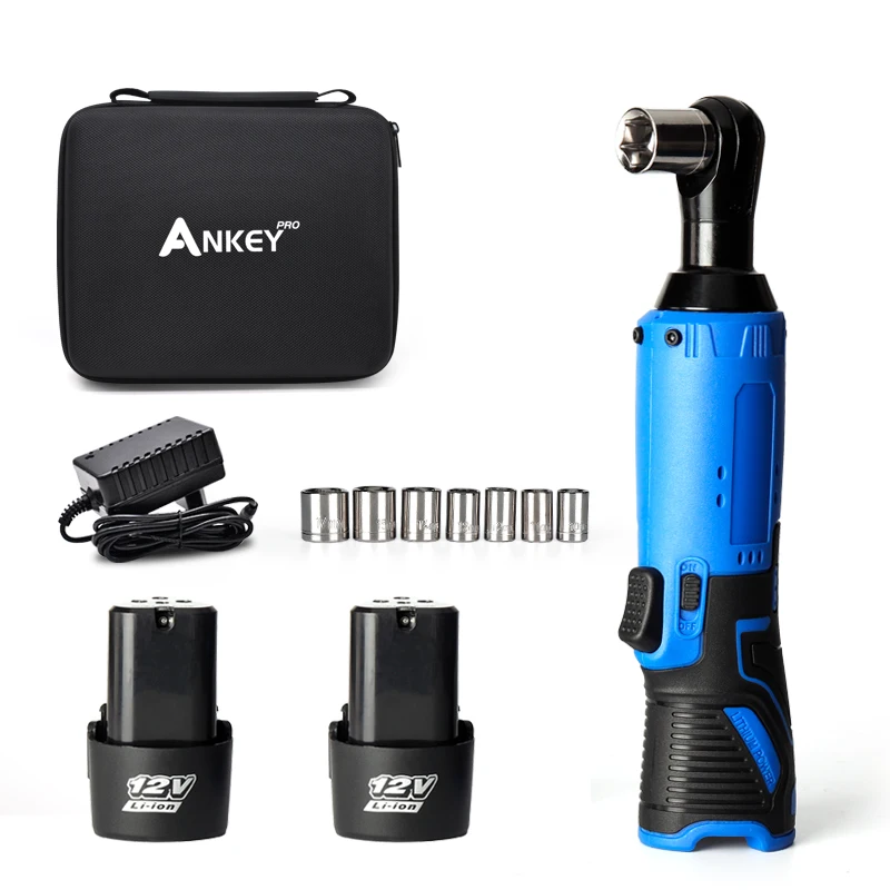 45NM Cordless Electric Wrench 12V 3/8 Ratchet Wrench Set Angle Drill Screwdriver to Removal Screw Nut Car Repair Tool ByANKEYPRO