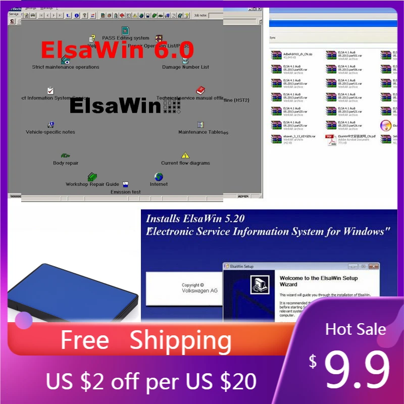 2021 Hot Sale Auto Repair Software Elsawin 6.0 Work For Vw For Audi