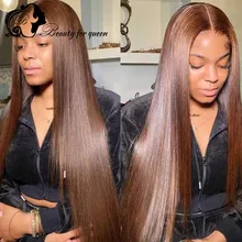 

Human Hair Wigs Brown Straight Lace Front Wig HD Transparent Lace Frontal Wigs For Women Human Hair Lace Frontal Wigs PrePlucked