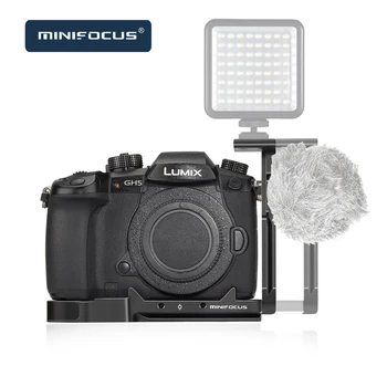 

Minifocus L-Bracket Quick Release Plate w/ Cold Shoe Mount for Panasonic Lumix GH5/GH5S Half Cage Vlog Camera